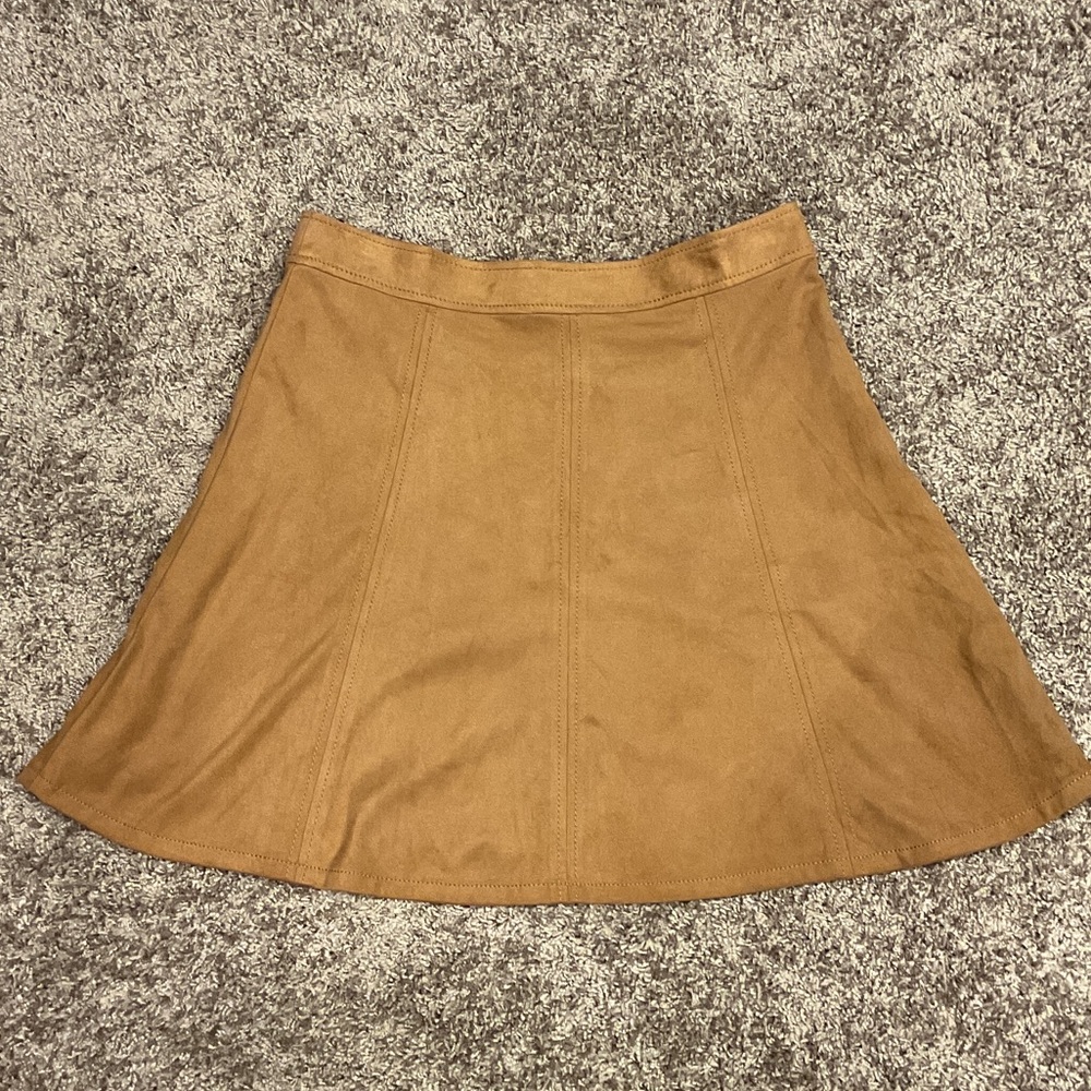 LOFT Tan Faux Suede Knee Length Skirt, NWT, Size 10